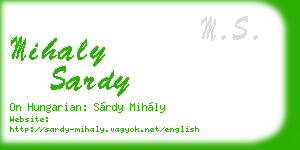 mihaly sardy business card