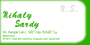 mihaly sardy business card